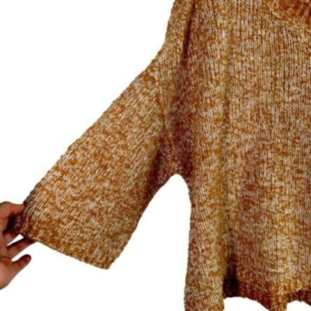 Sun & Shadow | Carmel Brown & Cream Boxy Sweater Size Large - Picture 3 of 8